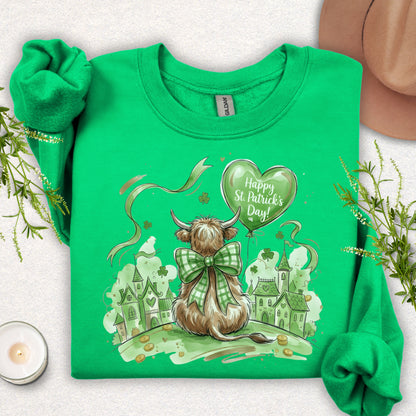 St. Patrick's Day Highland Cow Sweatshirt