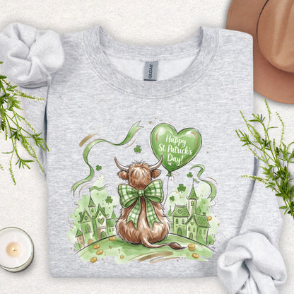 St. Patrick's Day Highland Cow Sweatshirt