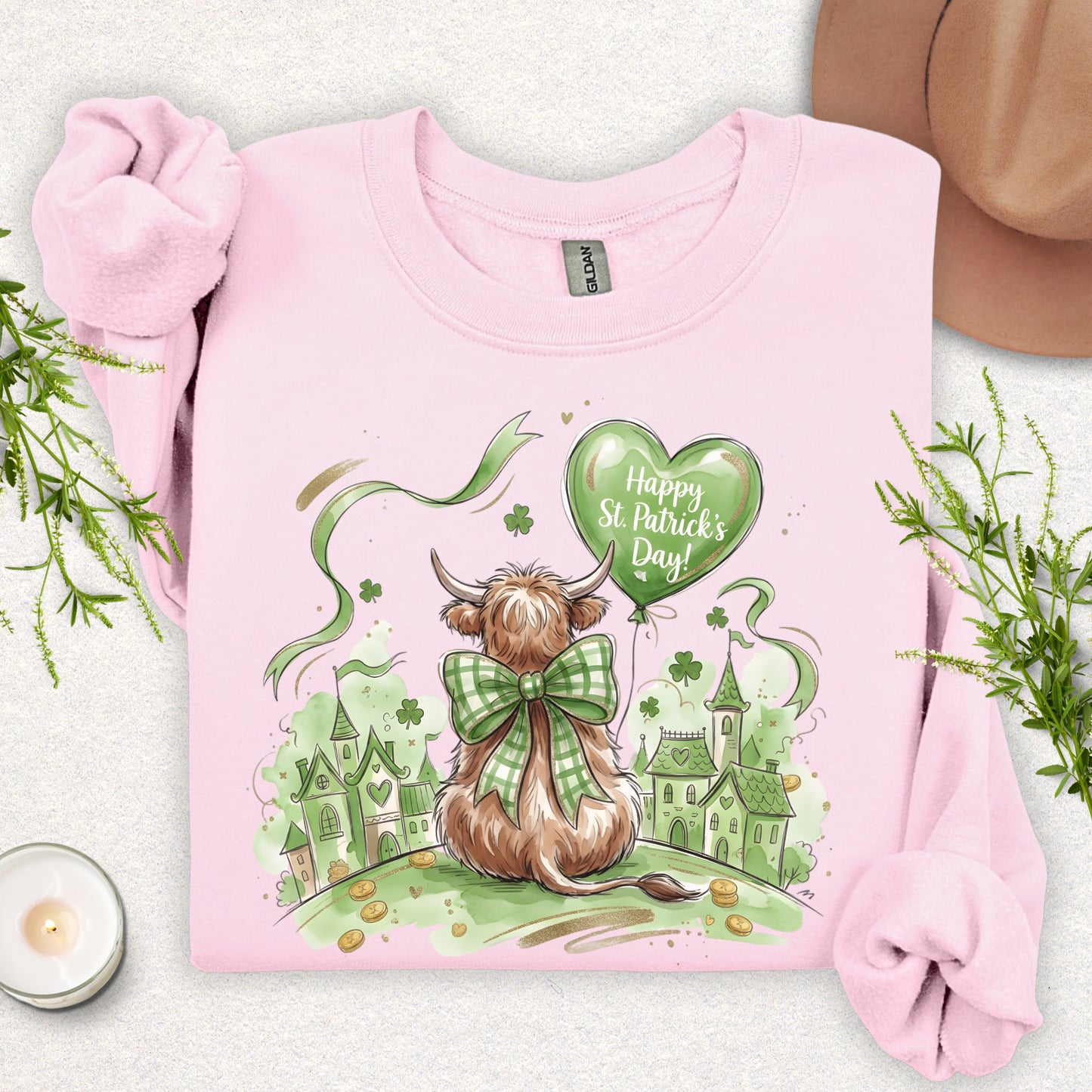 St. Patrick's Day Highland Cow Sweatshirt