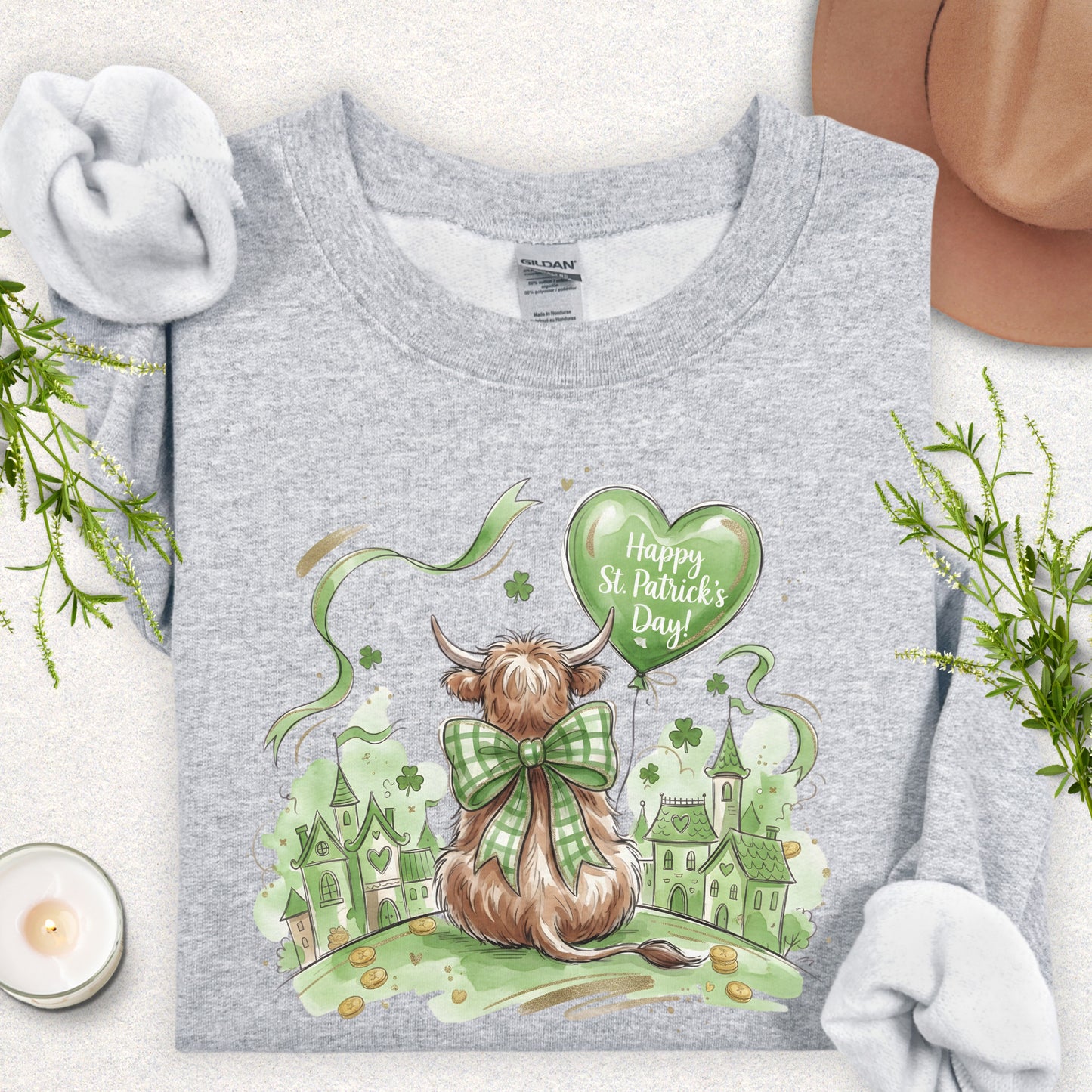 St. Patrick's Day Highland Cow Sweatshirt