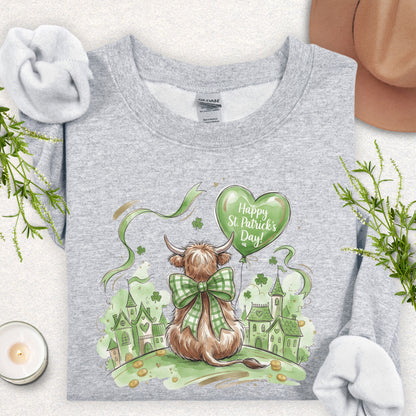 St. Patrick's Day Highland Cow Sweatshirt