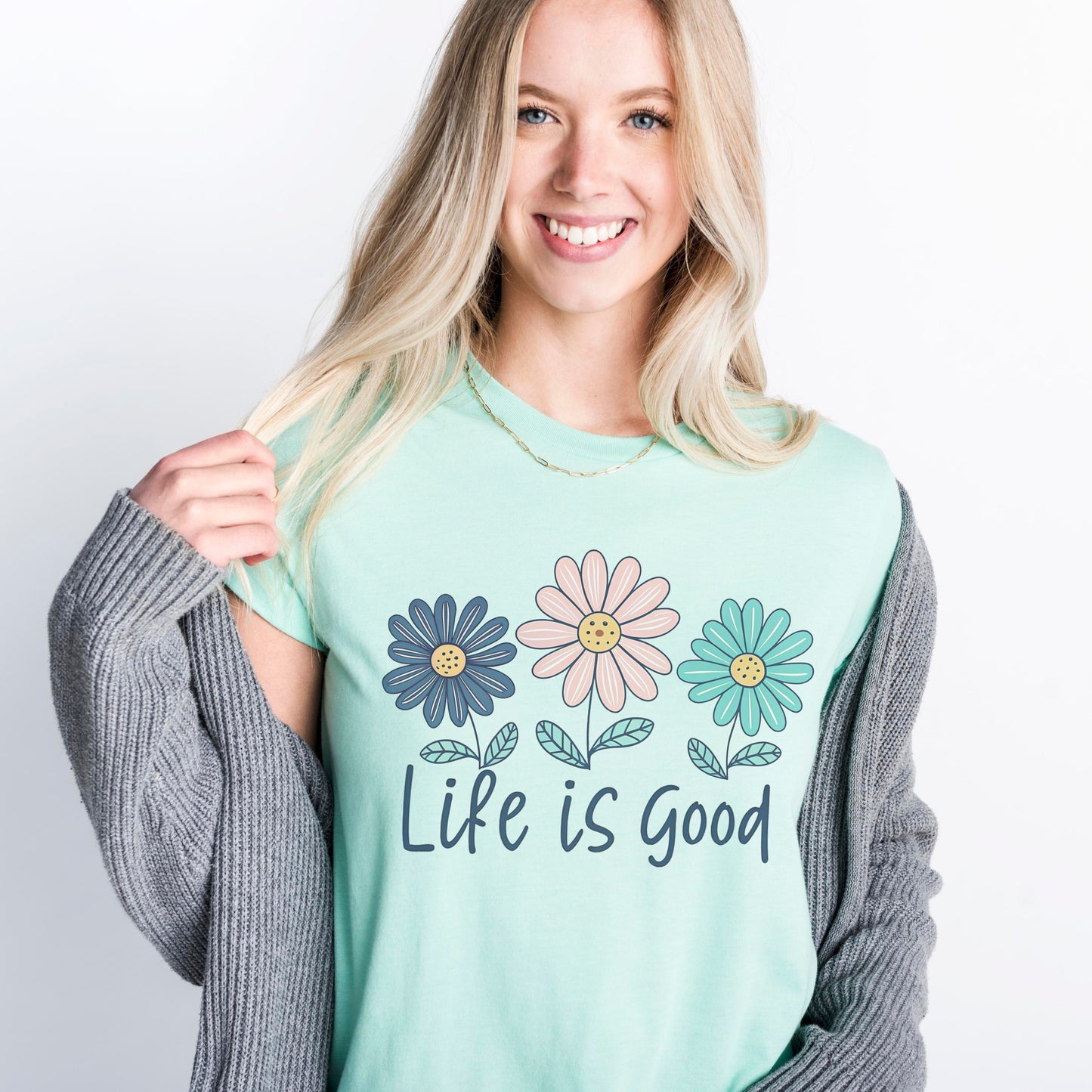Life is Good Positive Daisy Tee