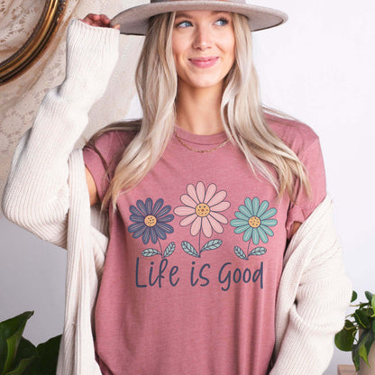 Life is Good Positive Daisy Tee