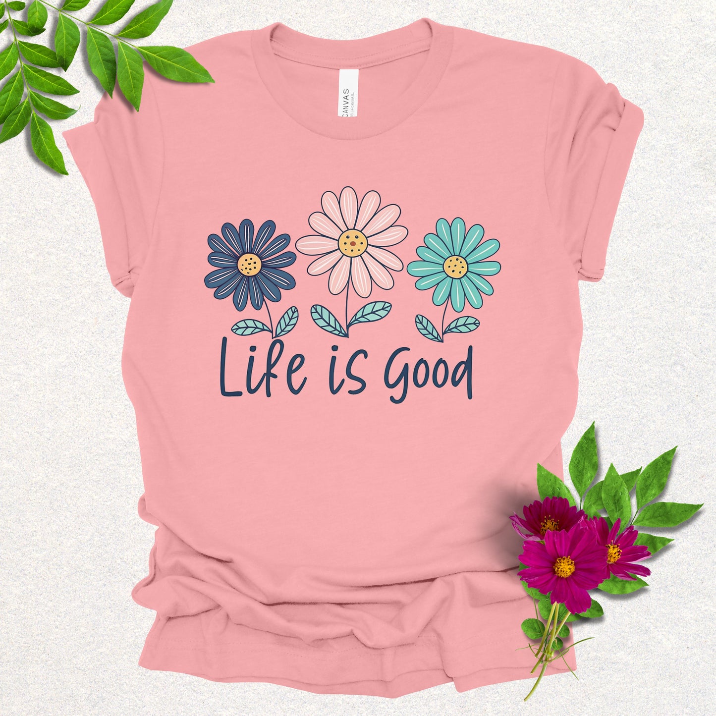 Life is Good Positive Daisy Tee