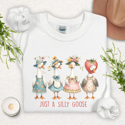 Just a Silly Goose' Cute Farm Goose Sweatshirt