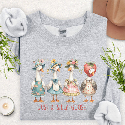Just a Silly Goose' Cute Farm Goose Sweatshirt