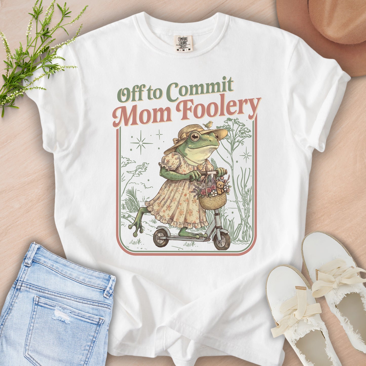 Mom Foolery Frog Scooter Tee