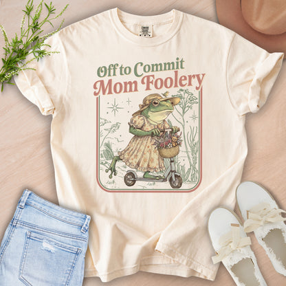 Mom Foolery Frog Scooter Tee