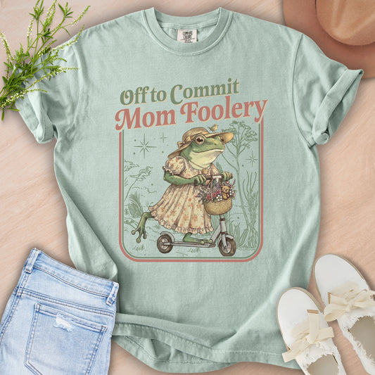 Mom Foolery Frog Scooter Tee