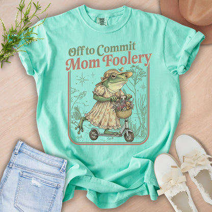 Mom Foolery Frog Scooter Tee
