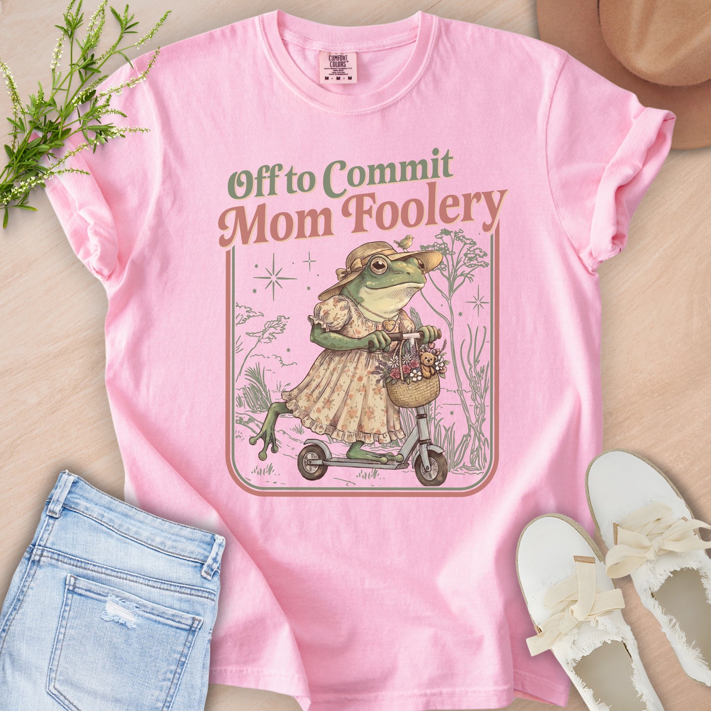 Mom Foolery Frog Scooter Tee