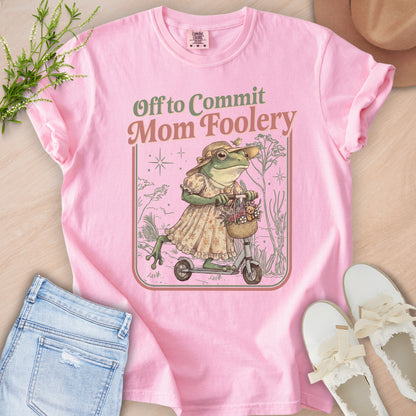 Mom Foolery Frog Scooter Tee