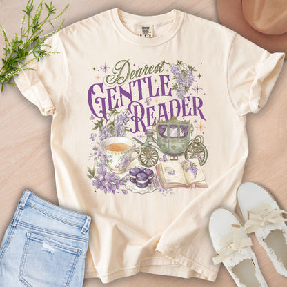 Gentle Reader Floral Vintage Book Lover Tee