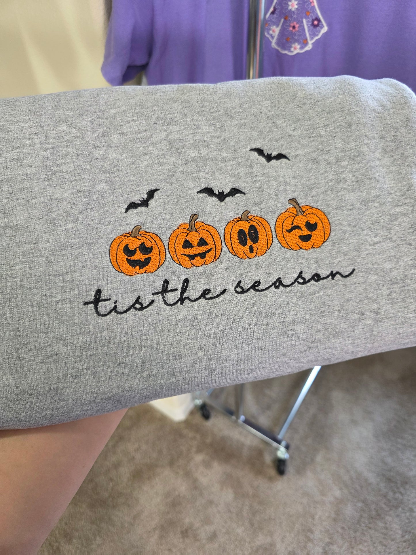 Embroidered Tis The Season Pumpkin Sweatshirt