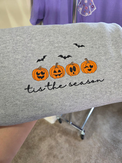 Embroidered Tis The Season Pumpkin Sweatshirt