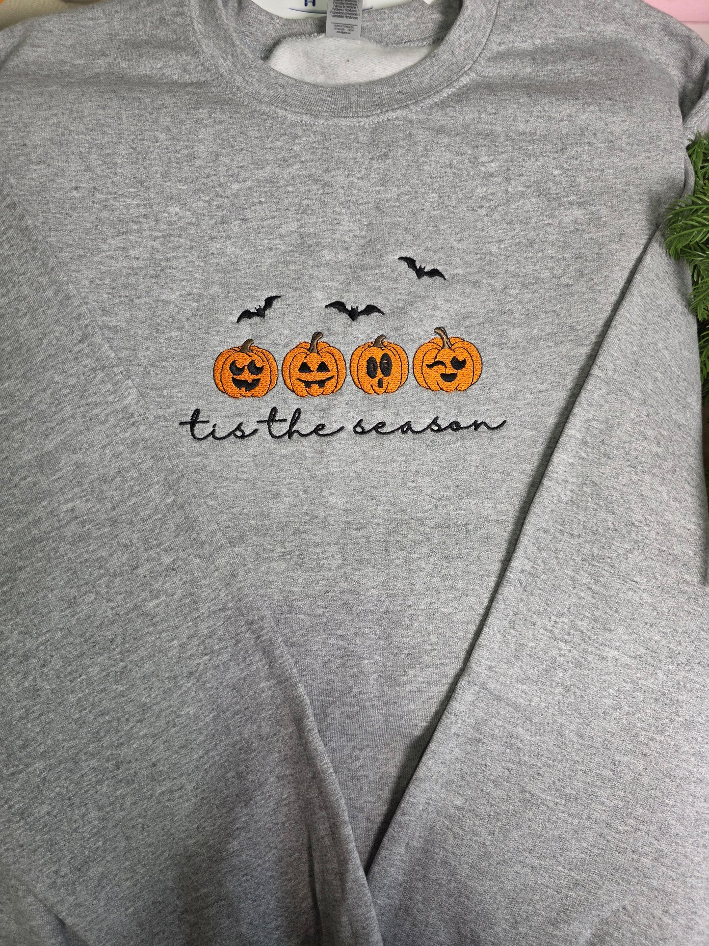Embroidered Tis The Season Pumpkin Sweatshirt