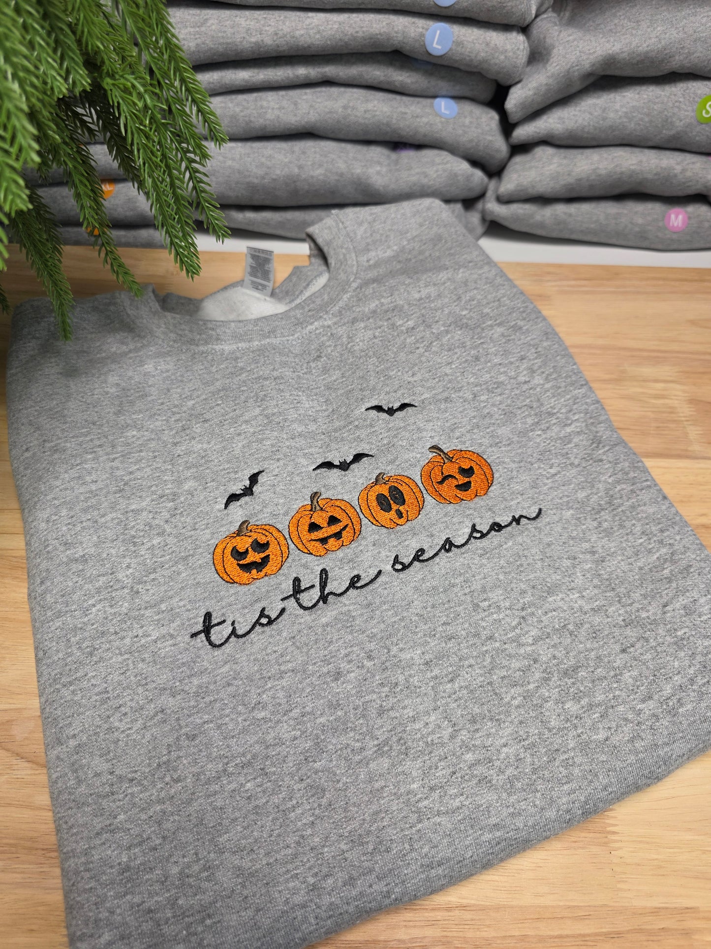 Embroidered Tis The Season Pumpkin Sweatshirt