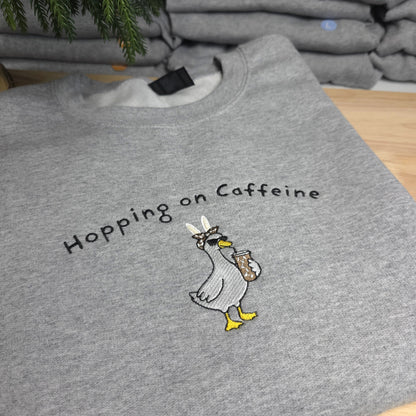 Embroidered Hopping On Caffeine Sweatshirt