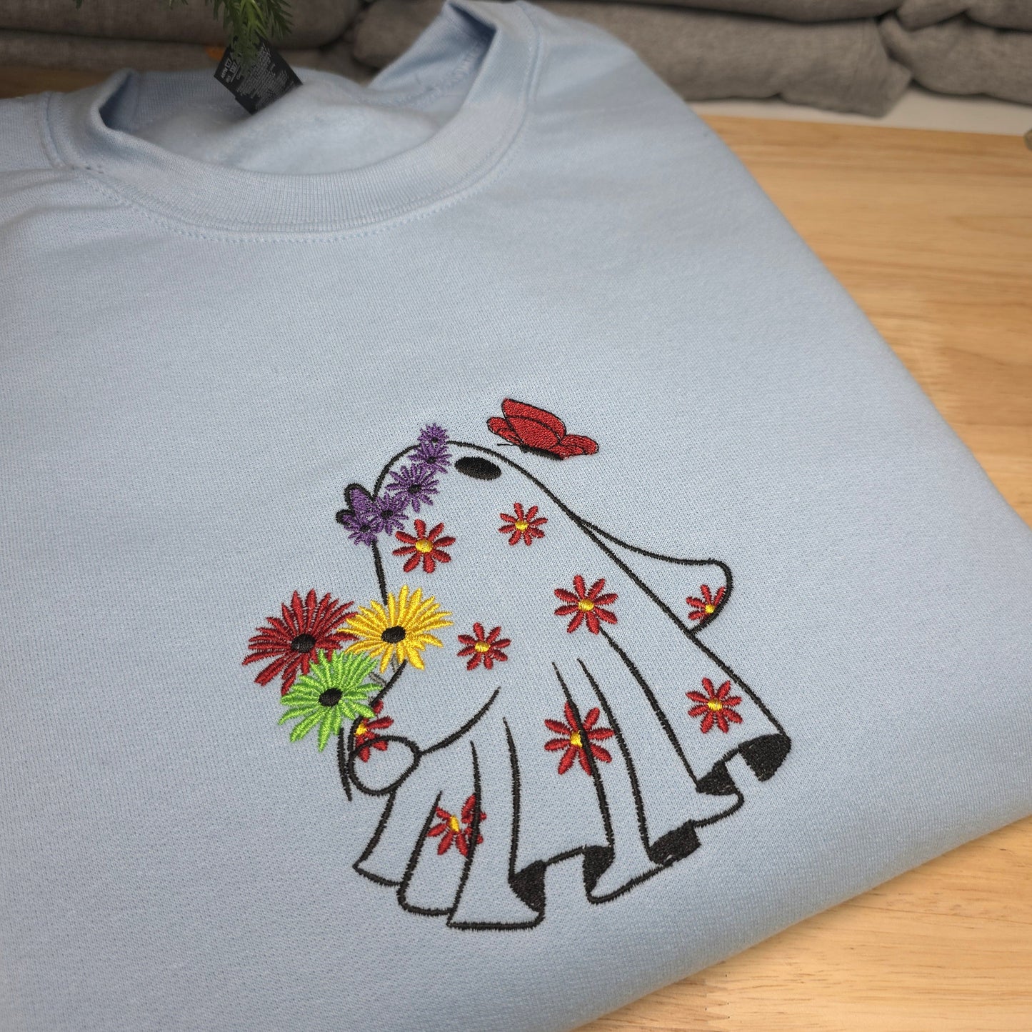 Embroidered Floral Ghost Sweatshirt