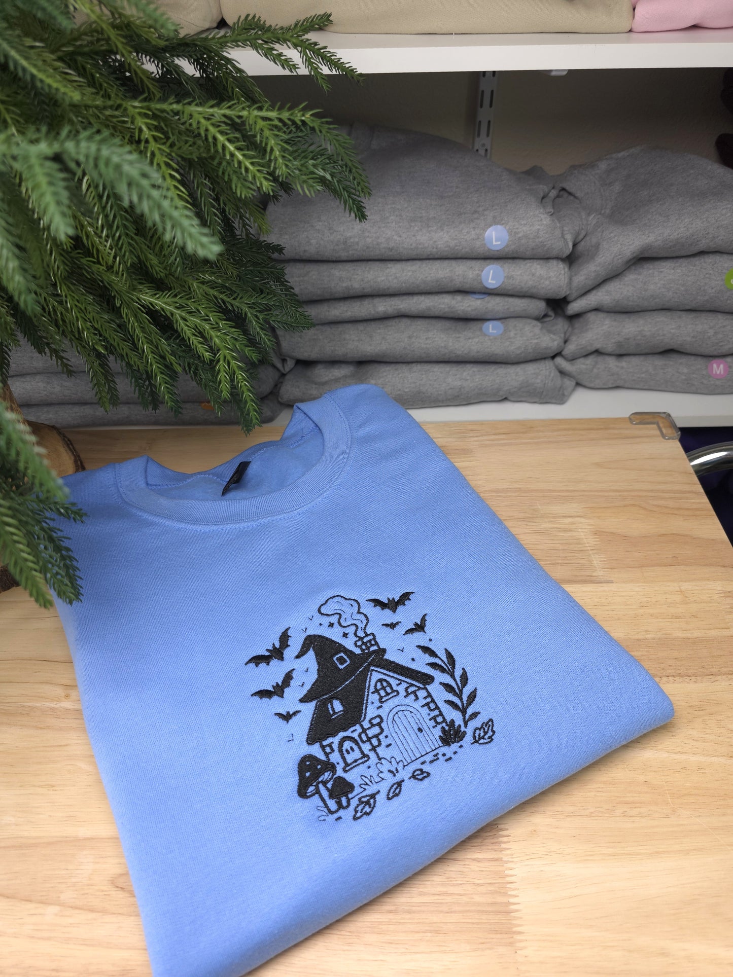 Embroidered Little Witches House Sweatshirt