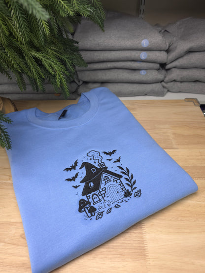 Embroidered Little Witches House Sweatshirt