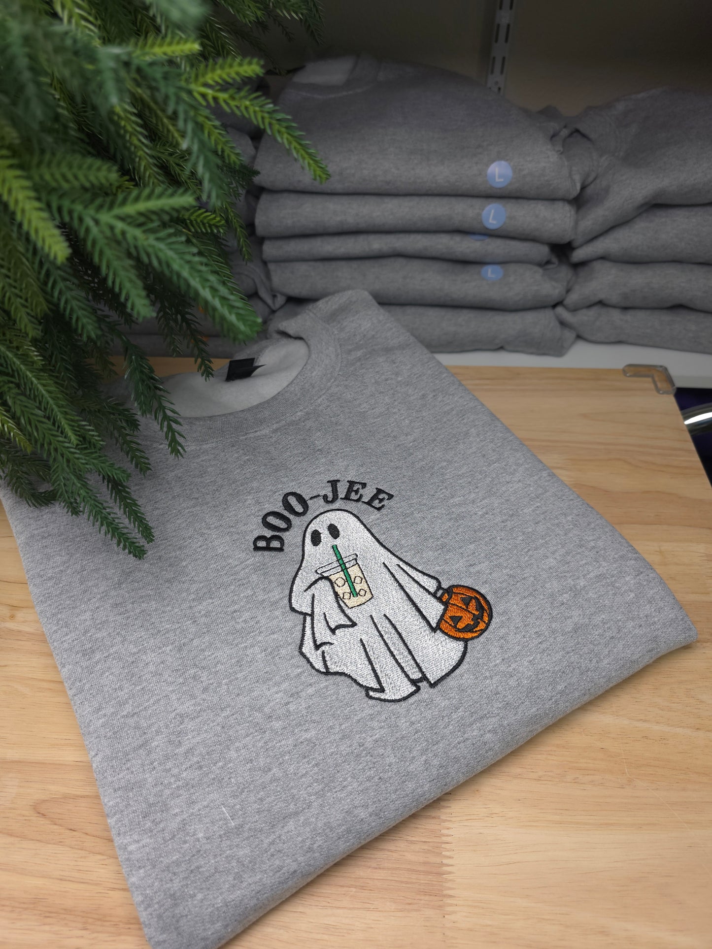 Embroidered BOO-JEE Ghost Sweatshirt