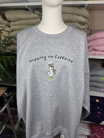 Embroidered Hopping On Caffeine Sweatshirt