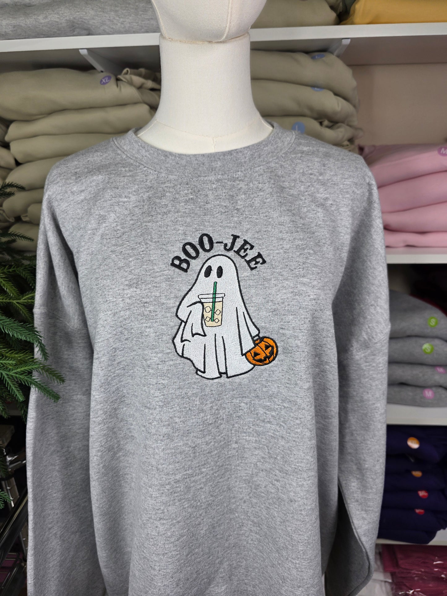 Embroidered BOO-JEE Ghost Sweatshirt