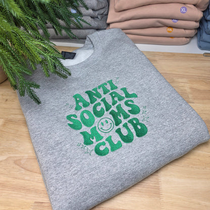 Embroidered Anti Social Moms Club Sweatshirt