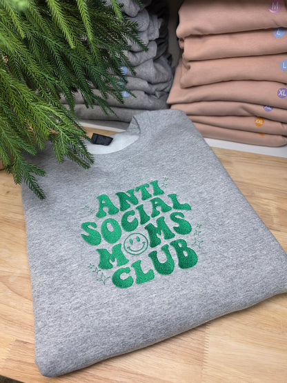 Embroidered Anti Social Moms Club Sweatshirt