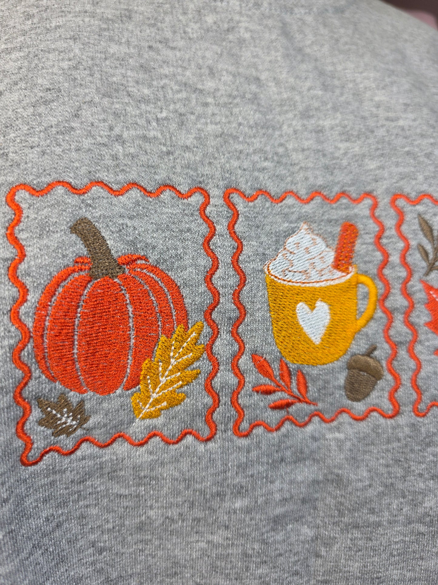 Embroidered Cozy Fall Stamps Sweatshirt