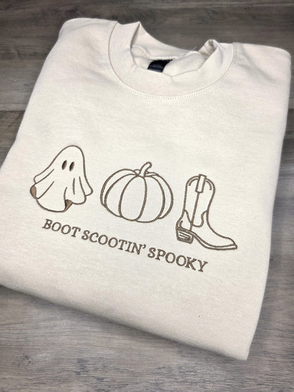 Embroidered Boot Scootin Spooky Sweatshirt