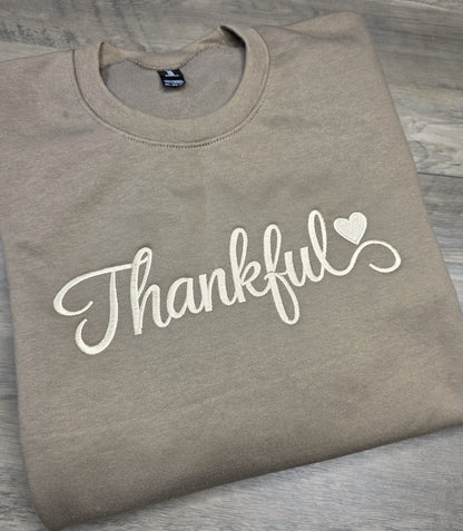 Embroidered Thankful Sweatshirt