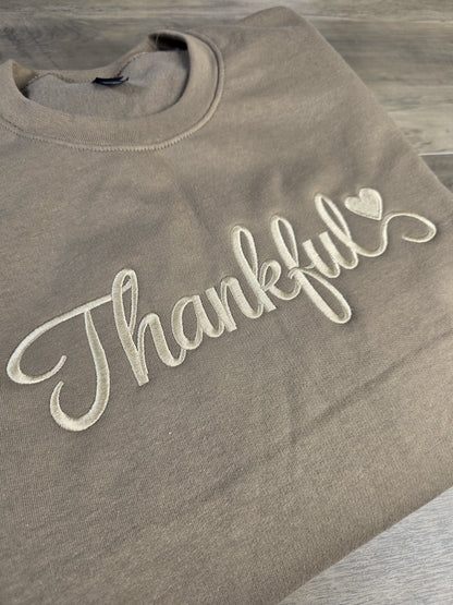 Embroidered Thankful Sweatshirt
