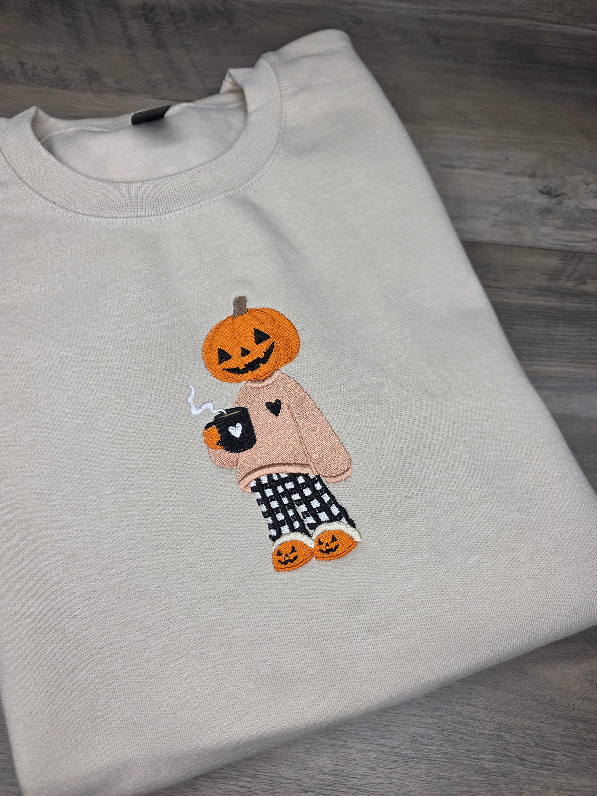 Embroidered Pumpkin Head Cutie Sweatshirt