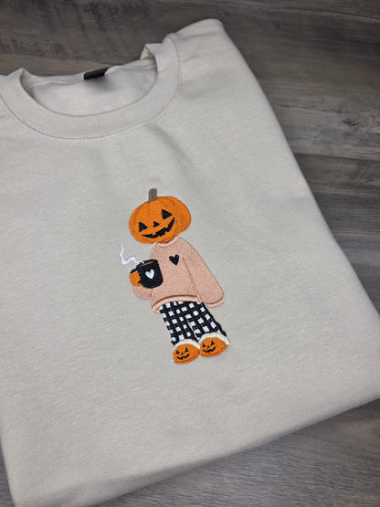 Embroidered Pumpkin Head Cutie Sweatshirt