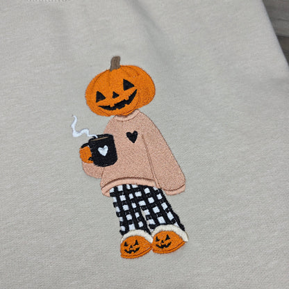 Embroidered Pumpkin Head Cutie Sweatshirt
