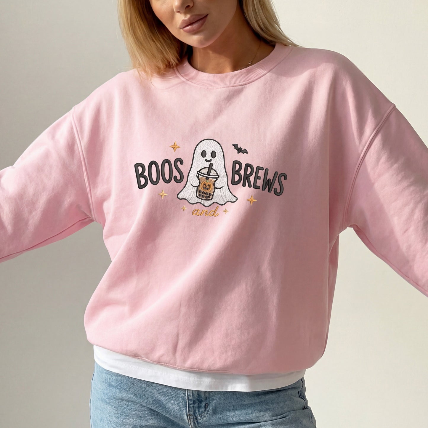 Embroidered Boos & Brews Sweatshirt