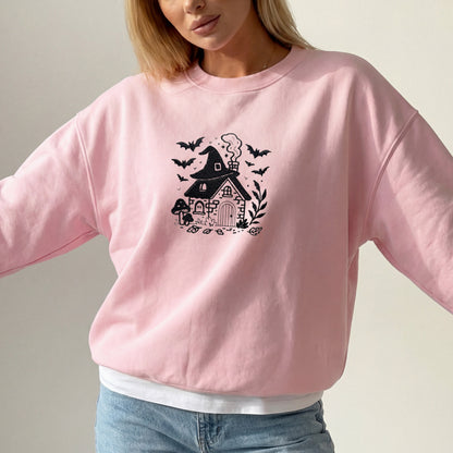 Embroidered Little Witches House Sweatshirt