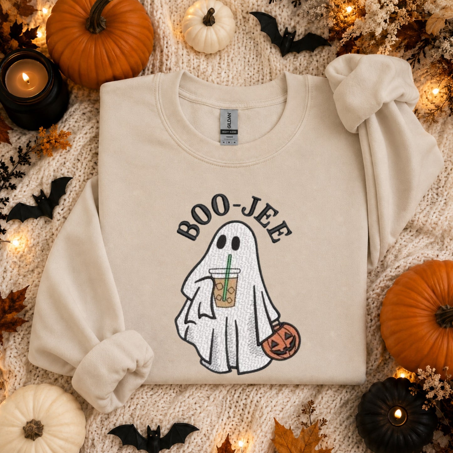Embroidered BOO-JEE Ghost Sweatshirt