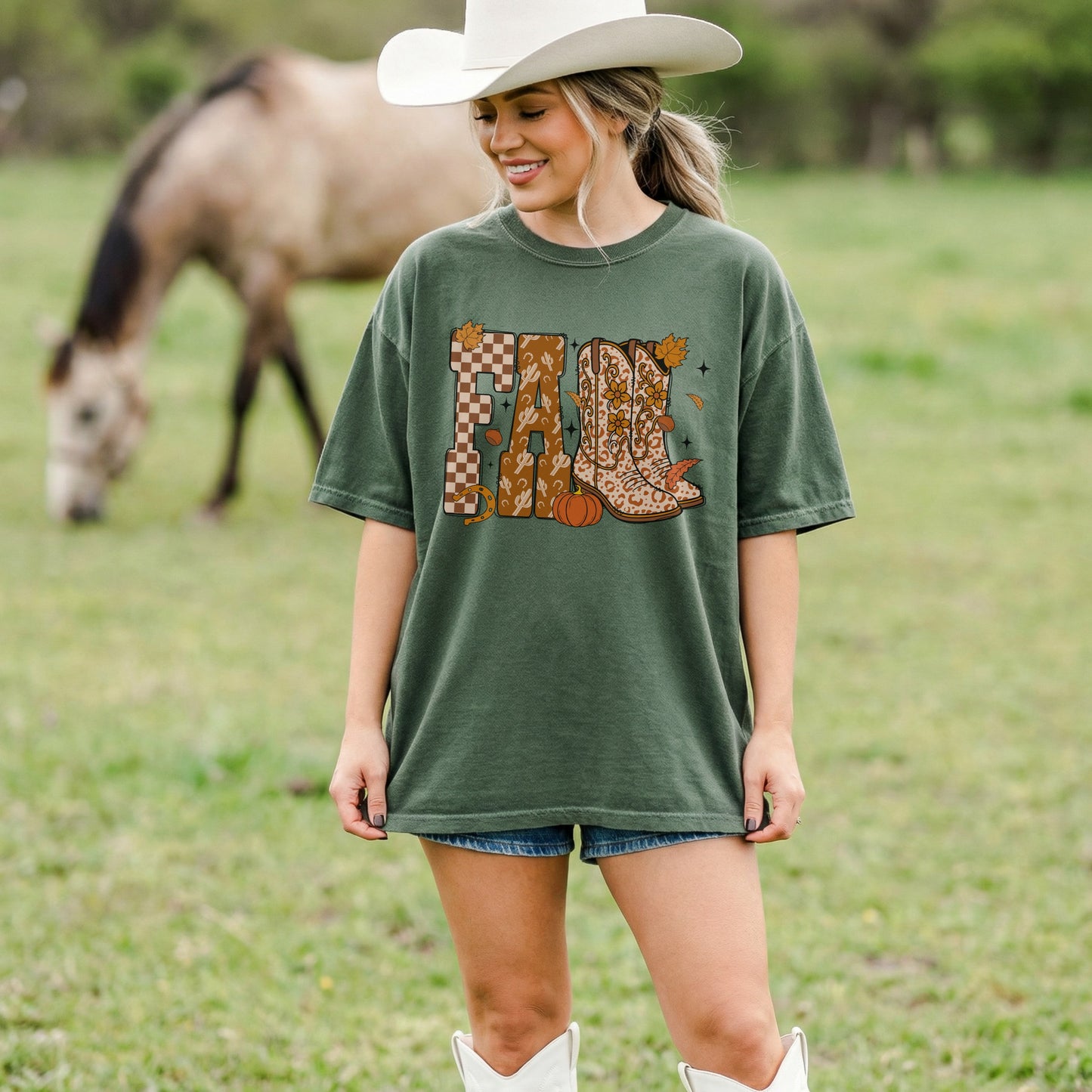 Fall Cowgirl Boots Tee