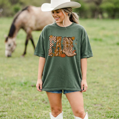 Fall Cowgirl Boots Tee