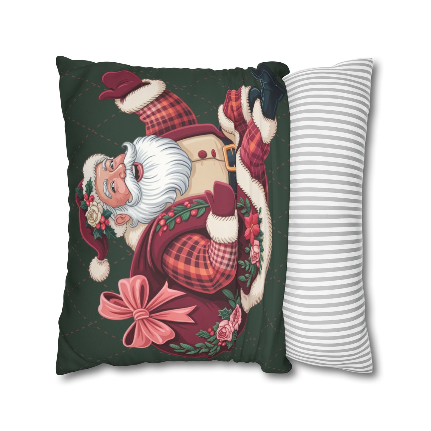 Festive Santa Faux Suede Pillowcase