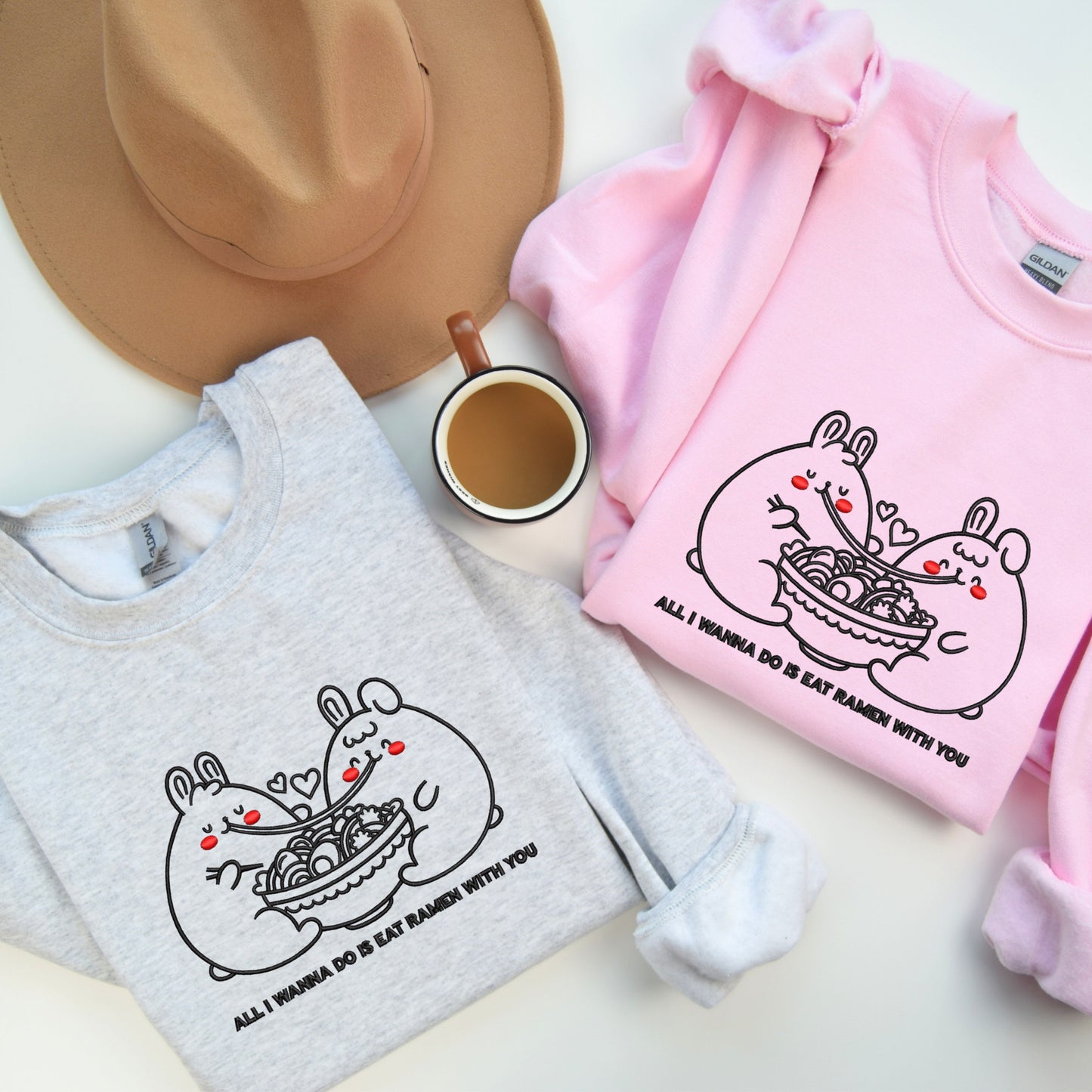 Embroidered All I Wanna Do Is Eat Ramen With You Sweatshirt