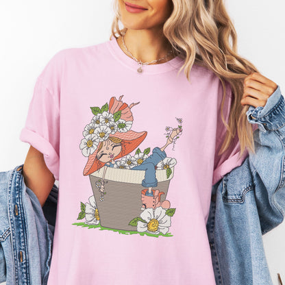 Faux Embroidery Life in Full Bloom Tee