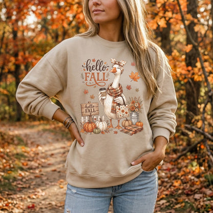 Hello Fall Mama Goose Sweatshirt