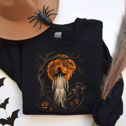 Witchy Ghost on Swing Sweatshirt