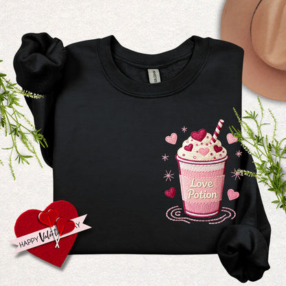 Faux Embroidery Love Potion Sweatshirt
