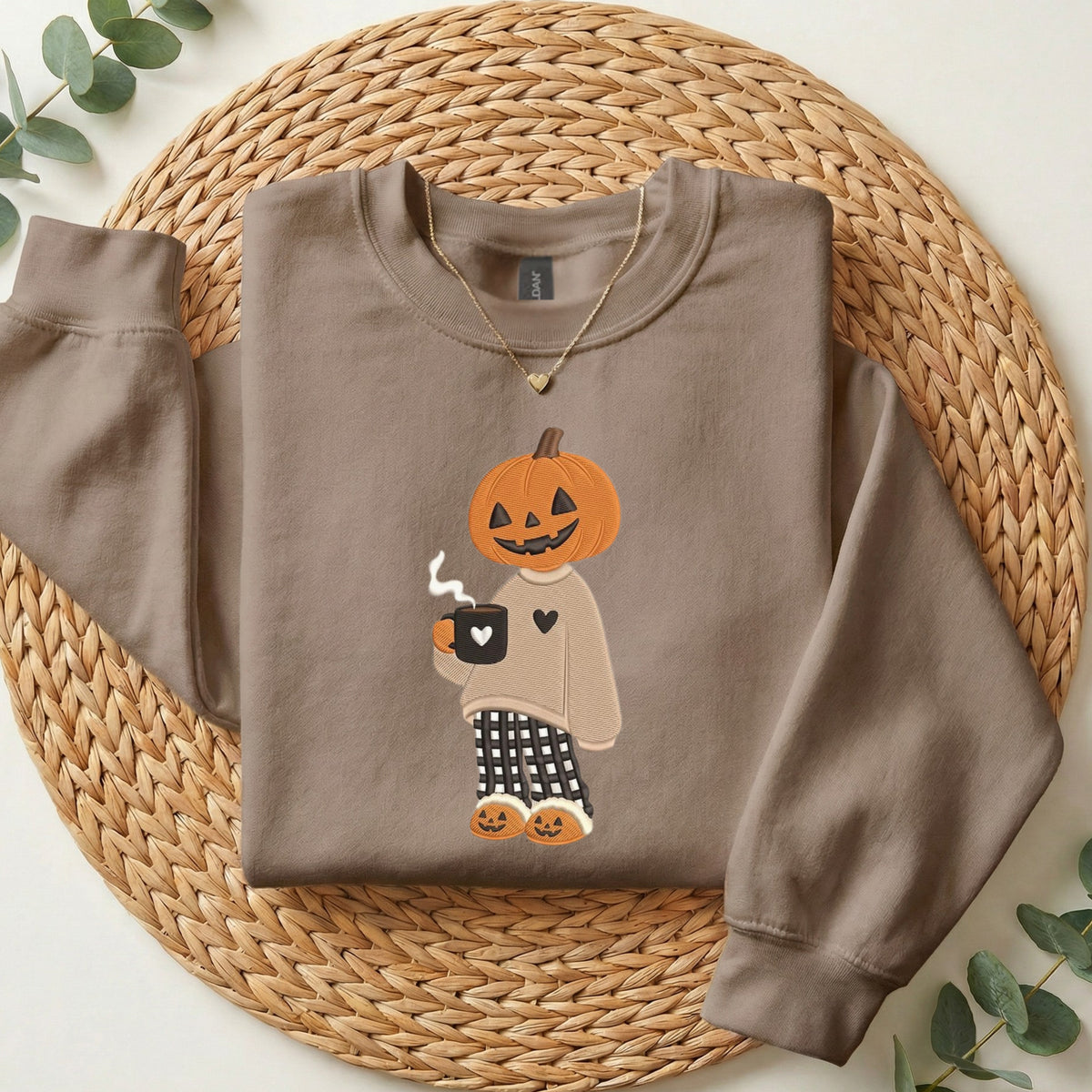 Embroidered Pumpkin Head Cutie Sweatshirt