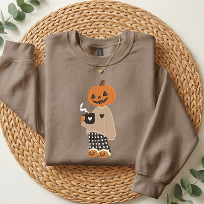 Embroidered Pumpkin Head Cutie Sweatshirt